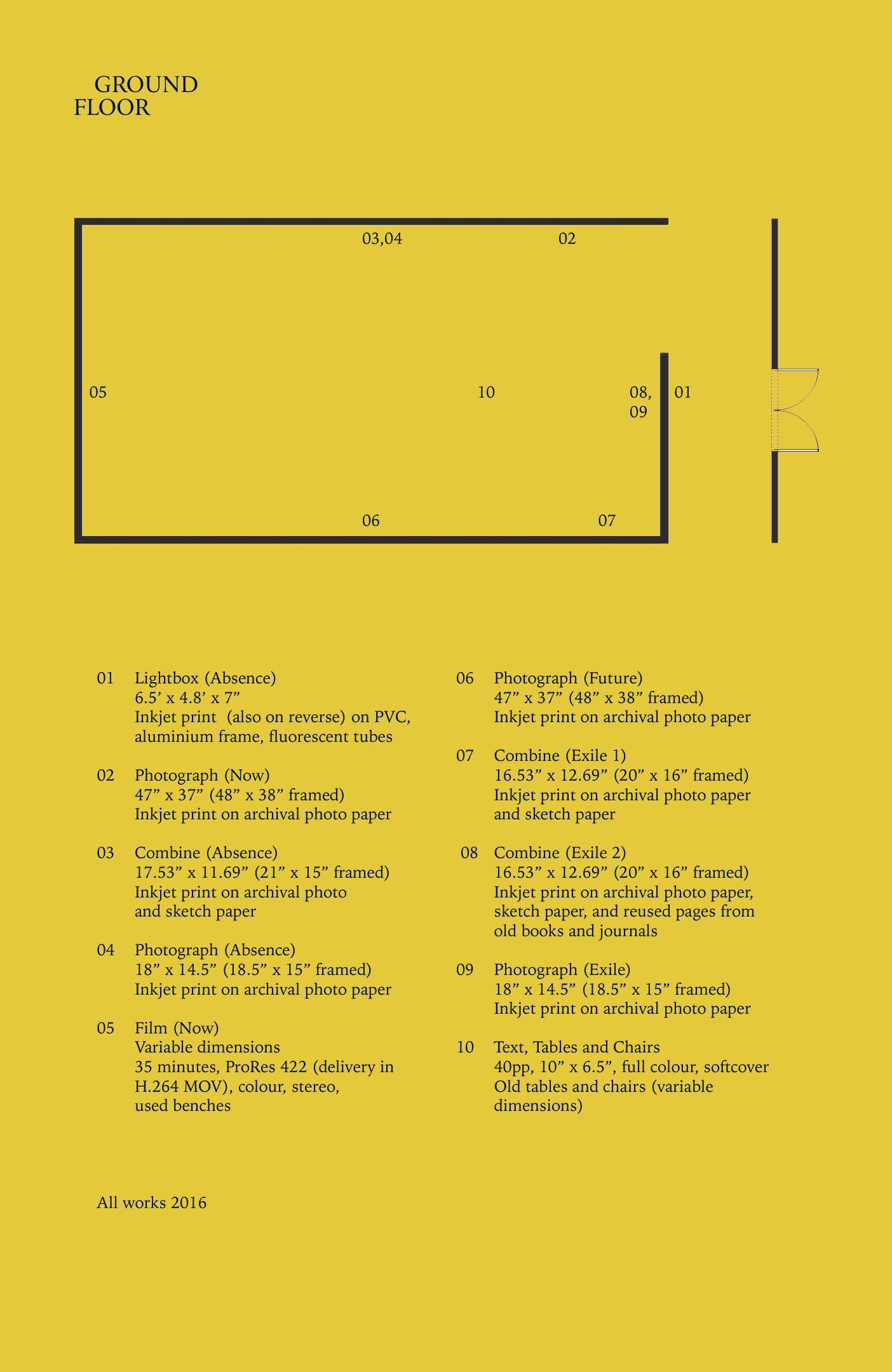 Ground-floor plan and artwork key