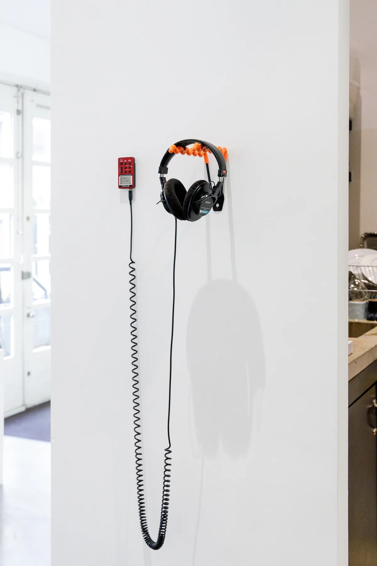 Upstairs FM radio receiver and headphones installed for Transcript 2016