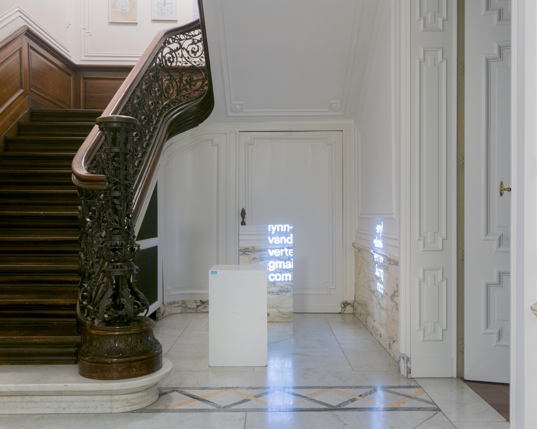 Filing cabinet, mirror and projection installed inside the Governor’s Mansion
