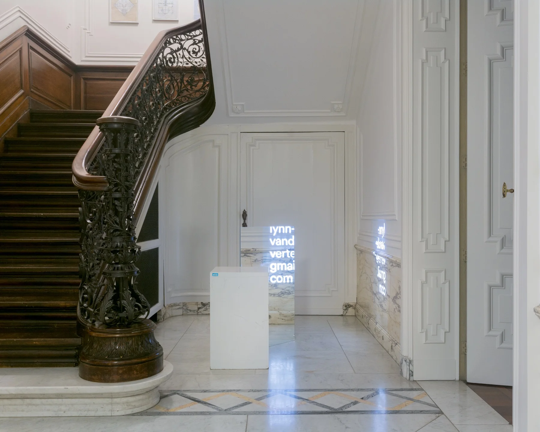 Filing cabinet, mirror and projection installed inside the Governor’s Mansion