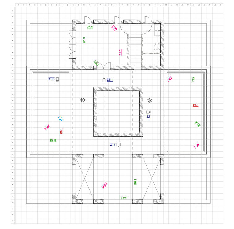 Upper floor plan and camera transitions for Faydabad To-Let