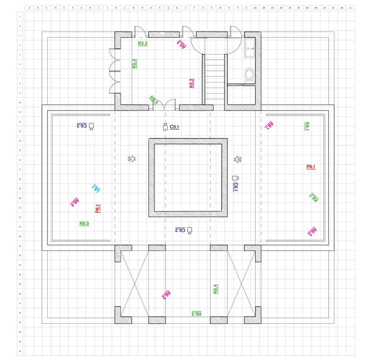 Upper floor plan and camera transitions for Faydabad To-Let