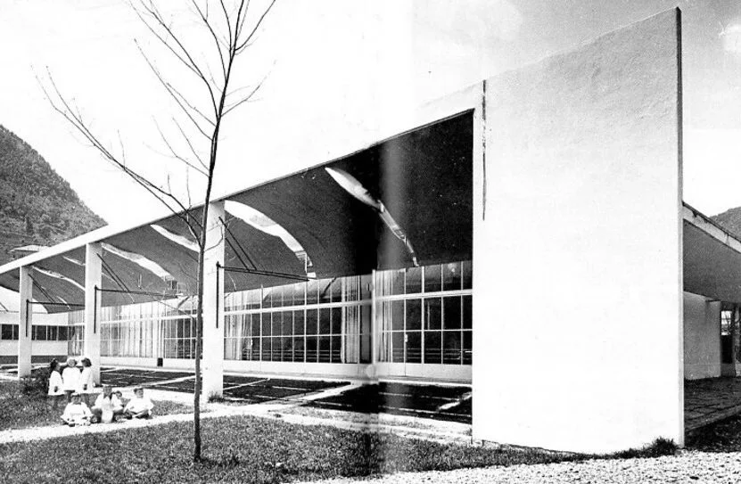 Black-and-white archival photograph of the Asilo Sant’Elia